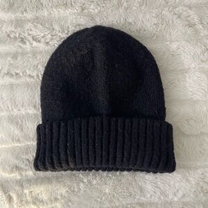 Black Knit Beanie Hat